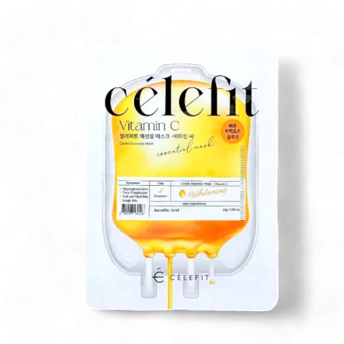 Mặt Nạ Celefit Mask Vitamin C Màu Vàng Hỗ Trợ Dưỡng Sáng Da Hộp 10 Miếng