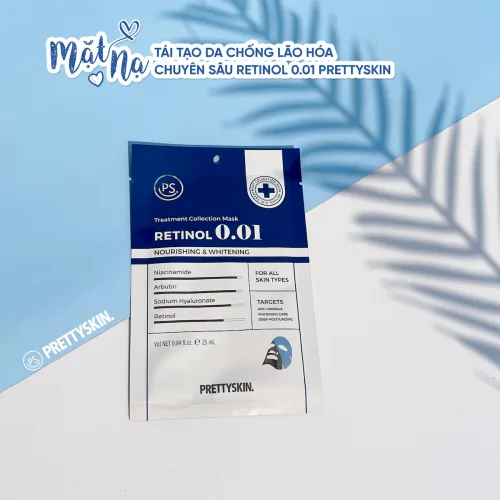Đánh giá mặt Nạ Prettyskin Retinol 0.01 Màu Xanh Đậm Tái Tạo Da Hộp 10miếng