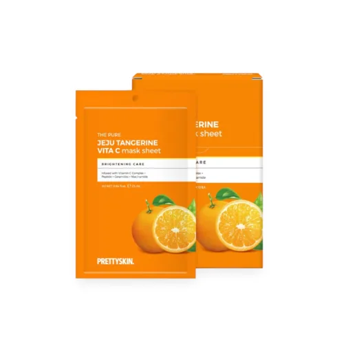 Mặt Nạ Vitamin C Prettyskin Jeju Tangerine Hộp 10 miếng phù hợp để tham khảo khi chọn Mặt nạ dưỡng da