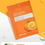 Mặt nạ giấy Vitamin C Prettyskin Jeju Tangerine, hộp 10 miếng