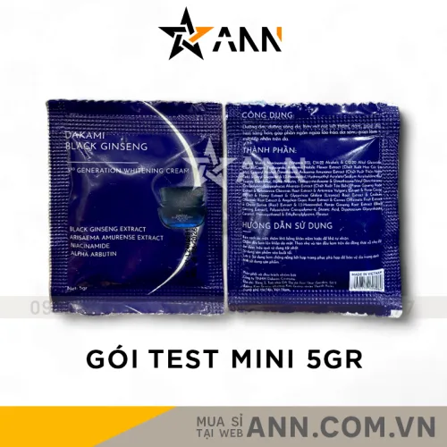 Mẫu Test Kem Face Nám Nhân Sâm Đen Dakami Black Ginseng Ban Đêm Mini 5gr