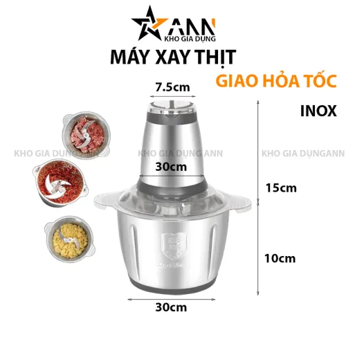 Máy xay thịt 4 lưỡi inox, kích thước 25x30cm, dung tích 1.8L