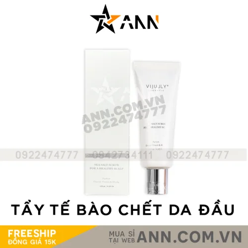 Phân phối muối Tẩy Tế Bào Chết Da Đầu Muối Biển Vijully Màu Trắng Cho Tóc Tự Nhiên