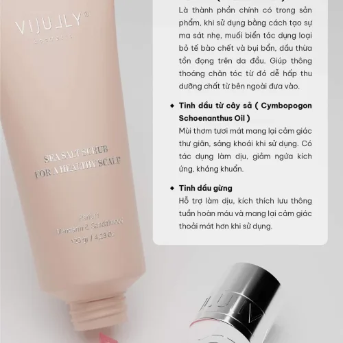 Muối biển Vijully Mandarin & Sandalwood màu vàng cho tóc nhuộm 120g