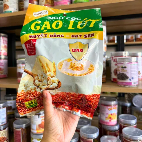 Ngũ Cốc Gạo Lứt Huyết Rồng Hạt Sen 400g - Ngũ Cốc Nutri Life's - Ngũ Cốc Dinh Dưỡng 16 Gói phù hợp để tham khảo khi chọn Nutri Life's
