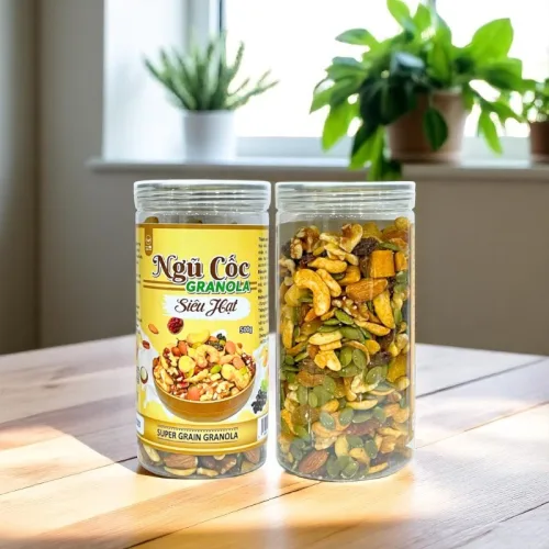 Bảng giá sỉ ngũ Cốc Granola Siêu Hạt Hộp 500g Thơm Ngon hộp