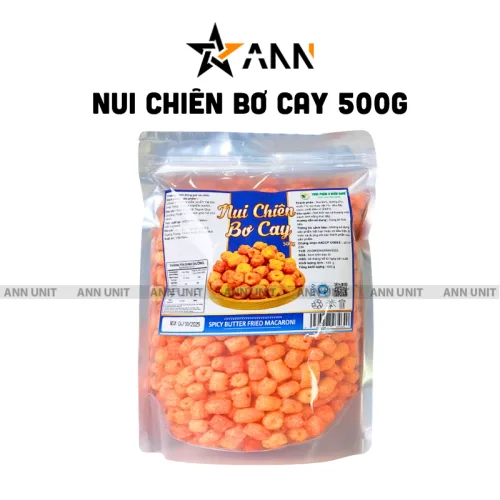 Nui Chiên Bơ Cay Cam 500g Giòn Ngon Túi Zip