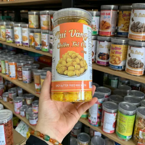 Đánh giá nui Vàng Chiên Tỏi Ớt Thơm Ngon 300g - Hộp Pet