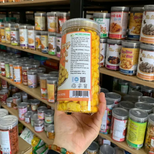 Đánh giá nui Vàng Chiên Tỏi Ớt Thơm Ngon 300g - Hộp Pet