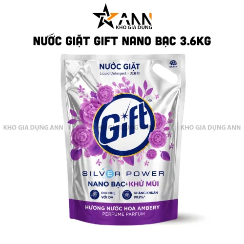 Nước Giặt GIFT Hương Nước Hoa Ambery Túi 3,6 Lít