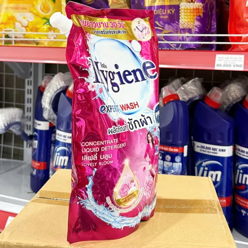 Nước Giặt Hygiene Đậm Đặc Expert Wash Hương Hoa Anh Đào 1400ml - Túi Màu Hồng