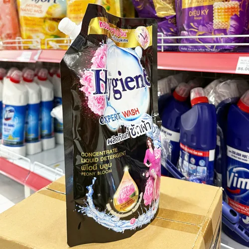 Nước Giặt Hygiene Đậm Đặc Expert Wash Hương Hoa Mẫu Đơn 1400ml - Túi Màu Đen