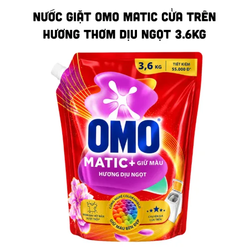 Nước Giặt OMO Matic Cửa Trên Hương Thơm Dịu Ngọt 3.6kg