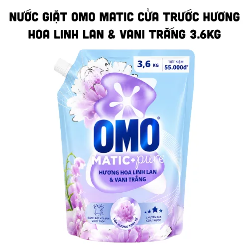 Nước Giặt OMO Matic Cửa Trước Hương Hoa Linh Lan & Vani Trắng 3.6kg