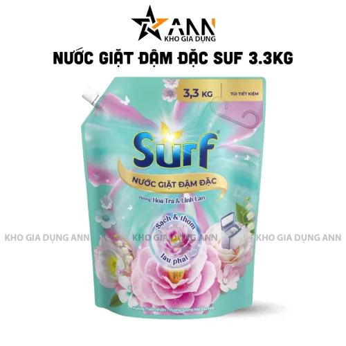 Nước Giặt SURF Túi Hương Hoa Trà & Linh Lan 3.6kg - Túi Xanh