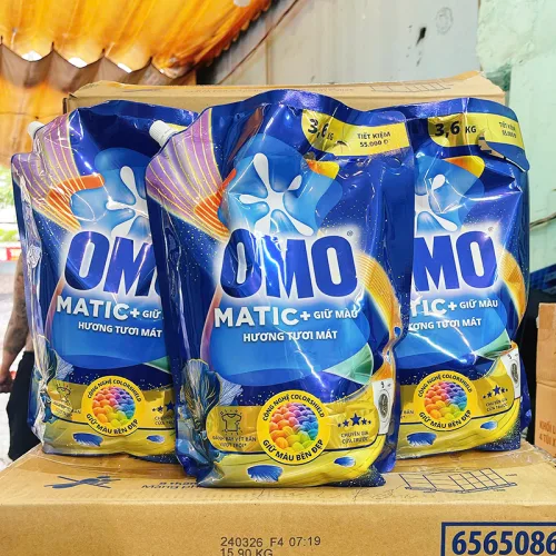 Nước Giặt Túi OMO MATIC Cửa Trước Giữ Màu Hương Tươi Mới 3,6kg