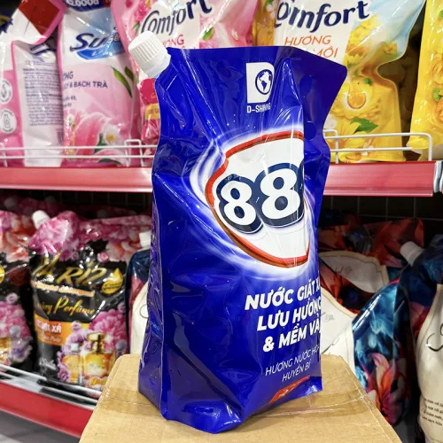 Nước Giặt Xả Cao Cấp 888 D-Shining Hương Nước Hoa 3,2kg - Túi Màu Xanh
