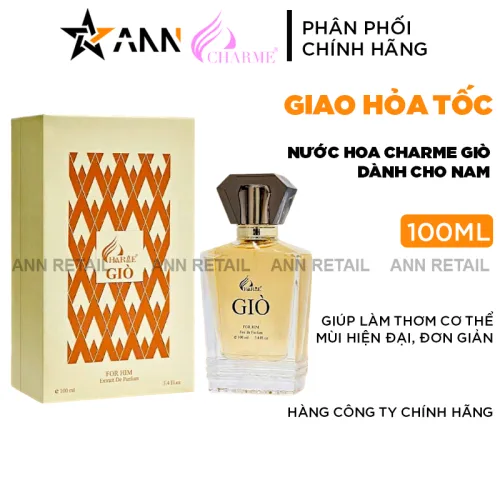 Nước hoa Charme Giò Mùi Nam, phiên bản mới, chai 100 ml