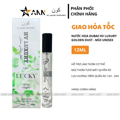 Nước hoa HV Luxury Lucky Dubai 12ml, mùi unisex