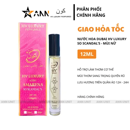 Phân phối nước Hoa Dubai Hv Luxury So Scandals 12ml Mùi Nữ Cao Cấp - Hương Thơm  Sang Trọng Quyến Rũ