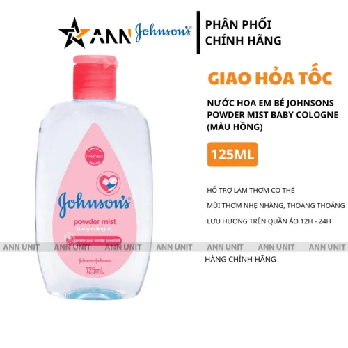 Nước hoa em bé Johnsons Powder Mist Baby Cologne hồng 125ml
