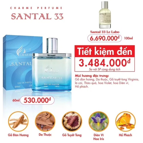Nước Hoa Charme Nam Santal 33 Chính Hãng