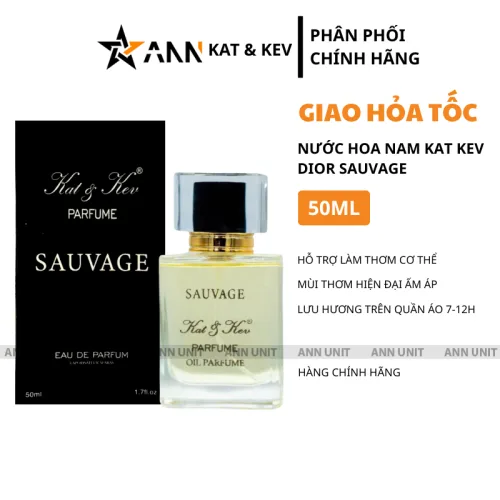 Nước Hoa Nam Kat Kev Parfume Dior Sauvage 50ml - Hương Thơm Hiện Đại Ấm Áp