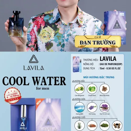 Nước hoa Lavila Cool Water For Men EDP dạng mini 15ml
