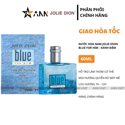 Nước Hoa Nam Jolie Dio For Him Blue Đậm 60ml Hương Thơm Quyến Rũ Mát Mẻ