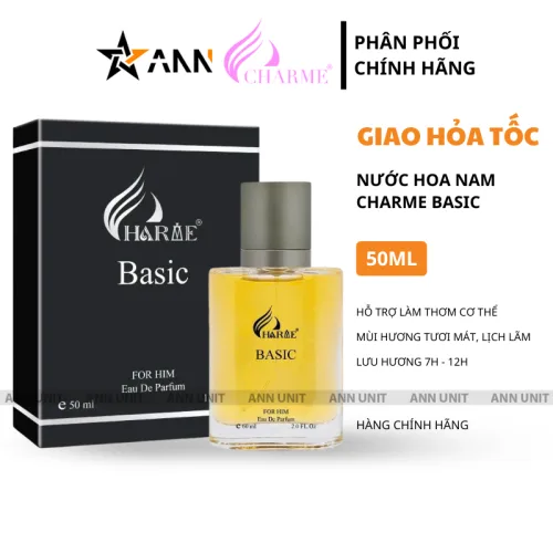 Nước Hoa Nam Charme Basic 50ml - Hương Thơm Tươi Mát Lịch Lãm