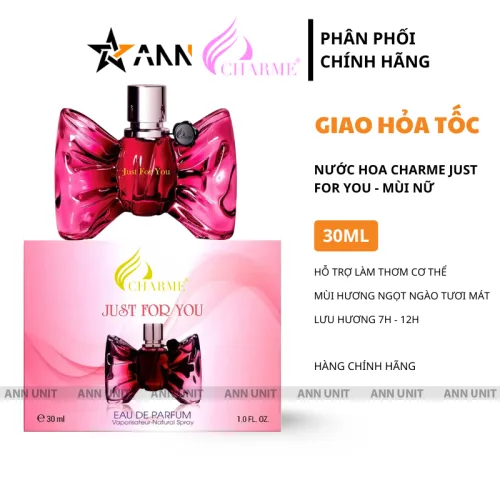 Phân phối nước Hoa Nữ Charme Just For You 30ml Hương Thơm Ngọt Ngào Tươi Mát