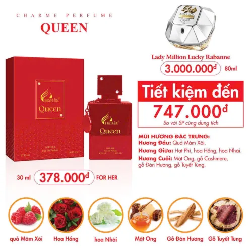 Nước Hoa Nữ Charme Queen 30ml - Hương Thơm Nữ Tính Cuốn Hút