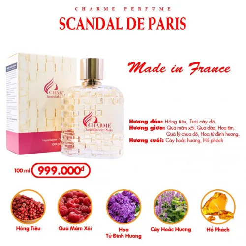 Bảng giá sỉ nước Hoa Nữ Charme Scandal De Paris 100ml