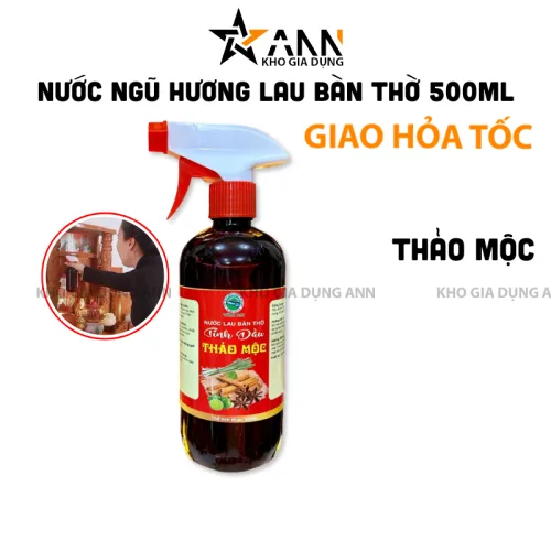 Nước Lau Bàn Thờ Tinh Dầu Thảo Mộc Lau Sạch Bụi Bẩn 500ml