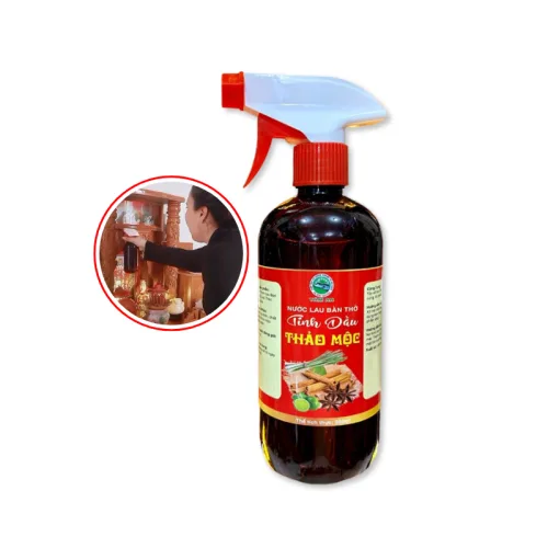 Nước Lau Bàn Thờ Tinh Dầu Thảo Mộc Lau Sạch Bụi Bẩn 500ml
