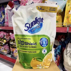 Nước Lau Sàn Túi SUNLIGHT Hương Chanh Yuzu & Sả 3,4kg