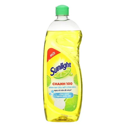 Nước Rửa Chén Sunlight Chanh 100 Đánh Bay Dầu Mỡ Cứng Đầu Chai 750g phù hợp để tham khảo khi chọn Nước rửa chén, lau sàn, nước tẩy