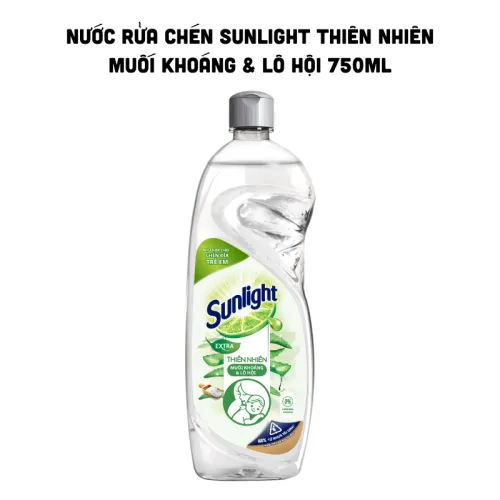 Nước Rửa Chén Sunlight Thiên Nhiên Muối Khoáng & Lô Hội 750ml