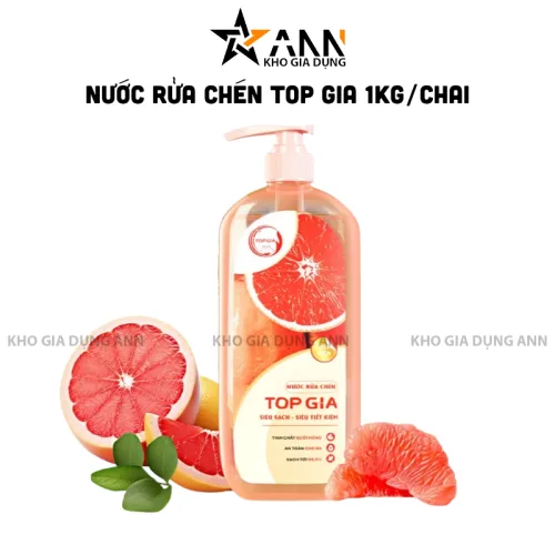 Nước Rửa Chén Top Gia Hương Bưởi Hồng 1kg/Chai