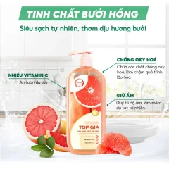 Nước Rửa Chén Top Gia Hương Bưởi Hồng 1kg/Chai