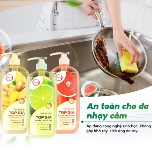 Nước Rửa Chén Top Gia Hương Bưởi Hồng 1kg/Chai