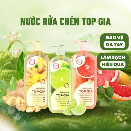 Nước Rửa Chén Top Gia Hương Chanh Tươi 1kg/Chai