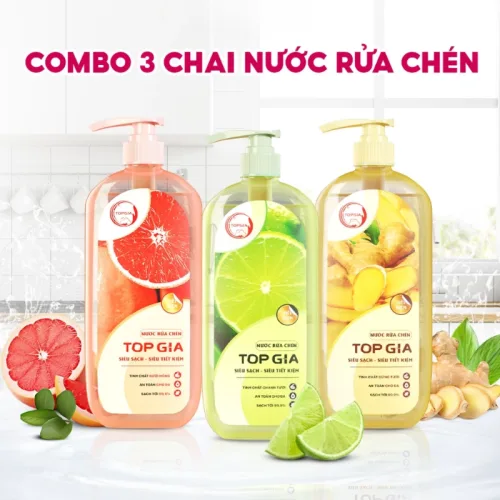 Nước Rửa Chén Top Gia Hương Gừng Tươi 1kg/Chai