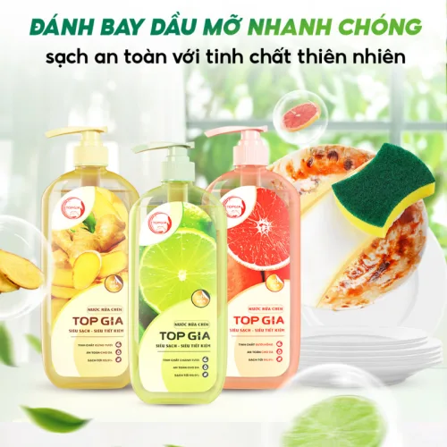 Nước Rửa Chén Top Gia Hương Gừng Tươi 1kg/Chai