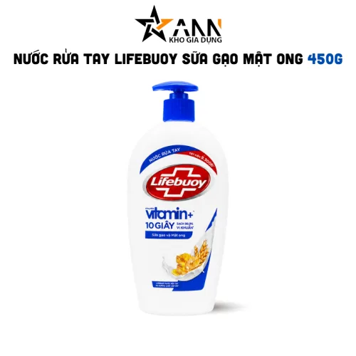 Nước Rửa Tay Lifebuoy Sữa Gạo Và Mật Ong Chai 450g  - Chai Xanh Dương