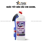Nước Tẩy Bồn Cầu Vim Màu Tím 880ml - Chai Khử Mùi Bồn Cầu Diệt Khuẩn Siêu Sạch Tiết Kiệm (Tặng 1 Cây Cọ Bồn Cầu)