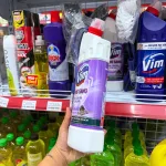 Nước Tẩy Bồn Cầu Vim Màu Tím 880ml - Chai Khử Mùi Bồn Cầu Diệt Khuẩn Siêu Sạch Tiết Kiệm (Tặng 1 Cây Cọ Bồn Cầu)