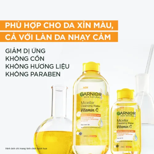 Micelles hỗ trợ làm sạch mà không cần chà mạnh — Nước Tẩy Trang Garnier Micellar Cleansing