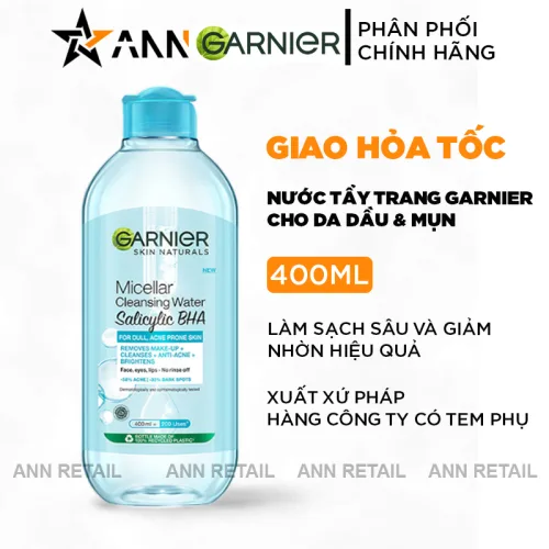 Nước Tẩy Trang Garnier Skin Naturals Salicylic BHA 400ml