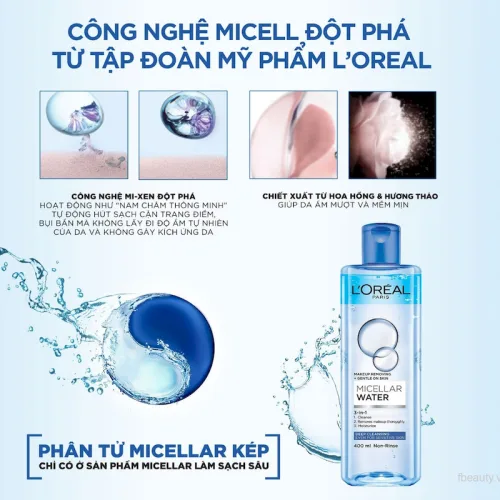 Sỉ nước Tẩy Trang Loreal Paris Xanh Nhạt Tươi Mát Micellar Water Refreshing 400ml